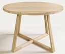 NordicStory Mesa extensible de comedor de madera maciza de roble &quot;Moby&quot; 120-160 x 120 x 75 cm.