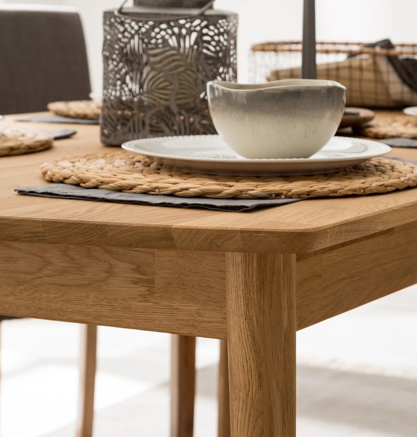 NordicStory Mesa rectangular de comedor de madera maciza de roble &quot;Escandi 1&quot; 120 /140 /160 /180cm.