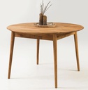 NordicStory Mesa extensible de comedor de madera maciza de roble &quot;Escandi 4&quot; 120-155 x 120 x 75 cm.