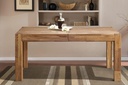 NordicStory Mesa extensible de comedor de madera maciza de roble &quot;XL&quot; 160-280 x 90 x 75 cm.