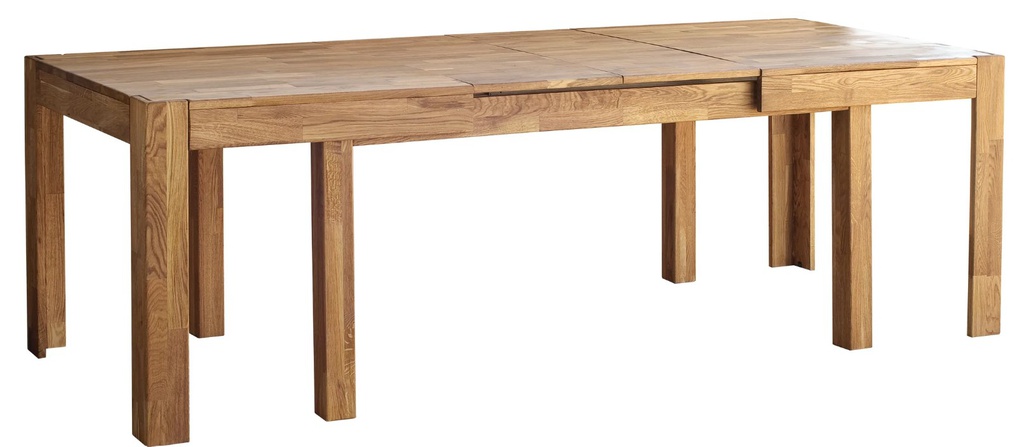 NordicStory Mesa extensible de comedor de madera maciza de roble &quot;XL&quot; 160-280 x 90 x 75 cm.