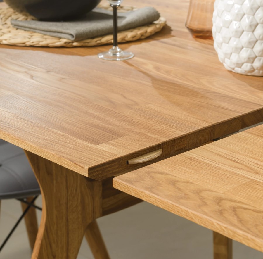 NordicStory Mesa extensible de comedor de madera maciza de roble &quot;Harold&quot; 170-210 x 90 x 75 cm.