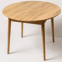 NordicStory Mesa de comedor redonda y extensible de madera maciza de roble &quot;Escandi 6&quot; 93-123 x 93 x 75 cm.