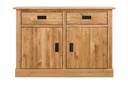 NordicStory Aparador Comoda rustica de madera maciza de roble &quot;Provance 2x2&quot; 123 x 48 x 84,5 cm.