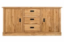 NordicStory Aparador Comoda rustica de madera maciza de roble &quot;Provance 2x3&quot; 175 x 48 x 84,5 cm.