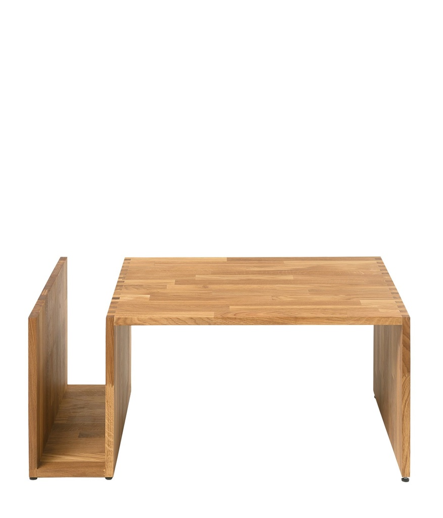 NordicStory Mesa de centro de madera maciza de roble &quot;Leo&quot; 90 x 60 x 38 cm.