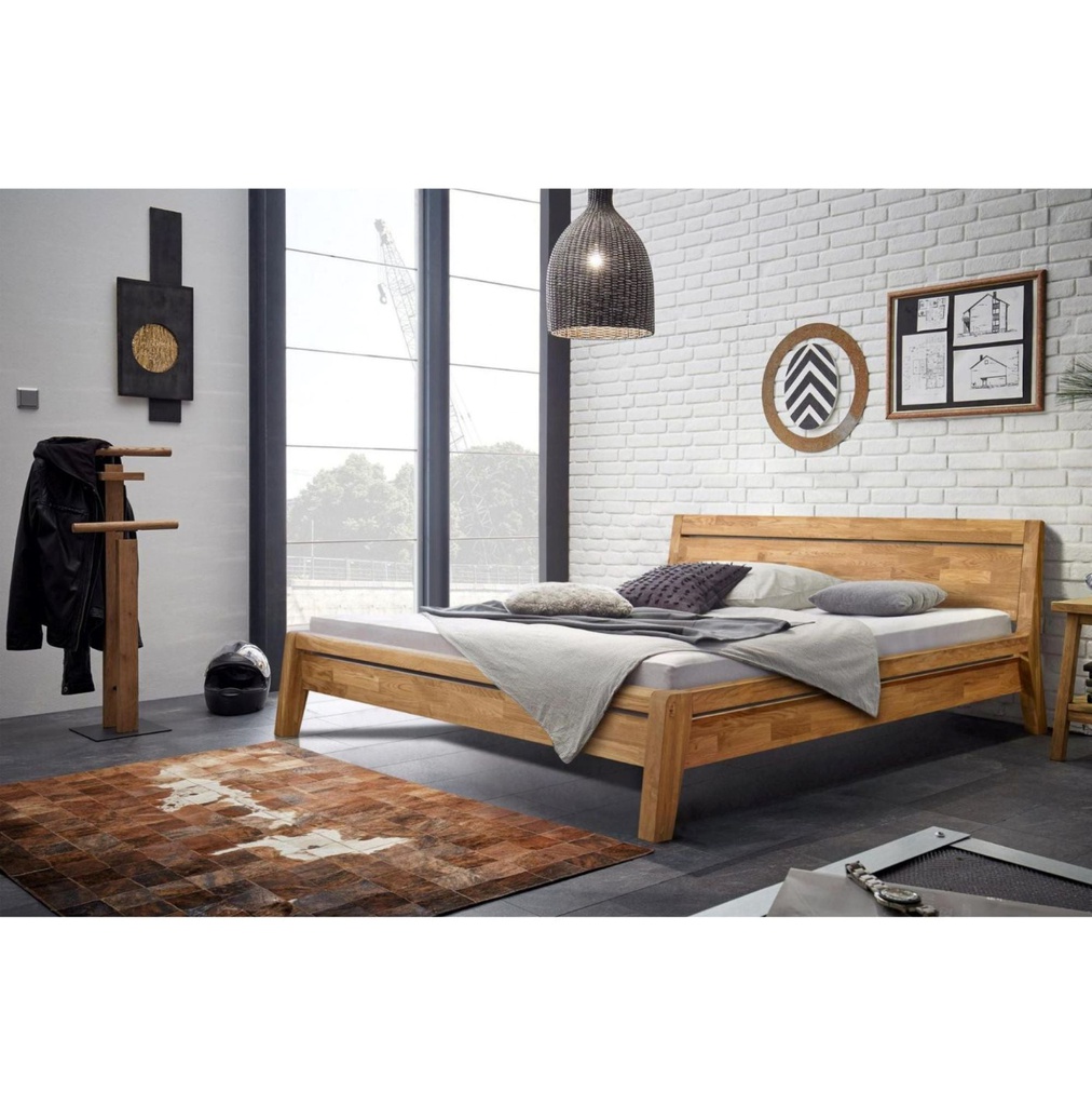 NordicStory Cama de madera maciza de roble &quot;Bridget&quot; 140 x 200 cm / 160 x 200 cm. / 180 x 200 cm.