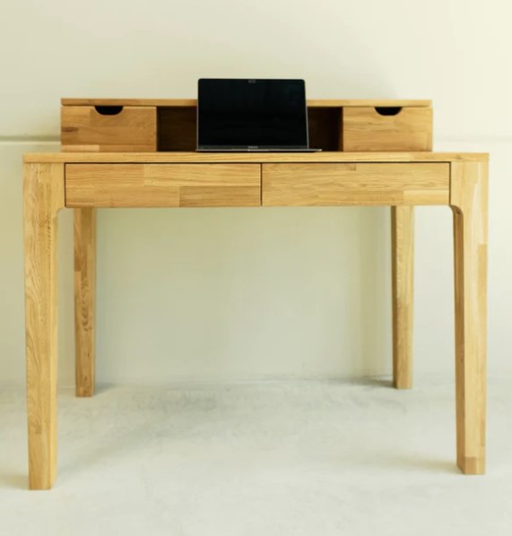 NordicStory Mesa escritorio de madera maciza de roble &quot;Axel II&quot; 105 x 55 x 96 cm.