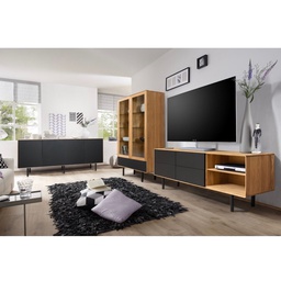 NordicStory Mueble de TV de madera maciza de roble Tokio 304