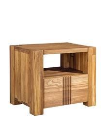 NordicStory Mesita de noche de madera maciza de roble &quot;Valencia&quot; 52,8 x 40 x 45 cm.