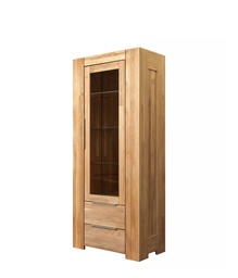 NordicStory Vitrina de madera maciza de roble &quot;Nordic 1&quot; 80 x 45 x 190 cm.