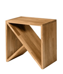 NordicStory Mesa auxiliar, mesita de noche de madera maciza de roble &quot;Denmark&quot; 45 x 30 x 45 cm.