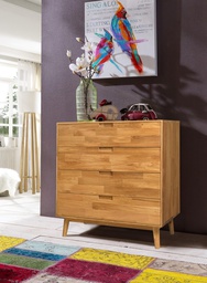 NordicStory Cómoda de madera maciza de roble &quot;Escandi 1&quot; 80 x 45 x 84,5 cm.