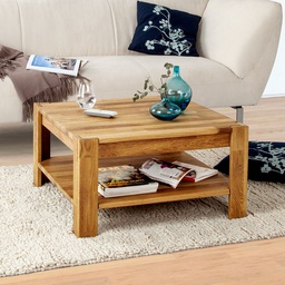 NordicStory Mesa de centro de madera maciza de roble &quot;Mauritz 4&quot; 70 x 70 x 38 cm. / 110 x 70 x 38 cm.