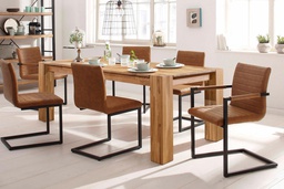 NordicStory Mesa de comedor de madera maciza de roble &quot;Mauritz 3&quot; 200/220 x 100 x 75 cm.